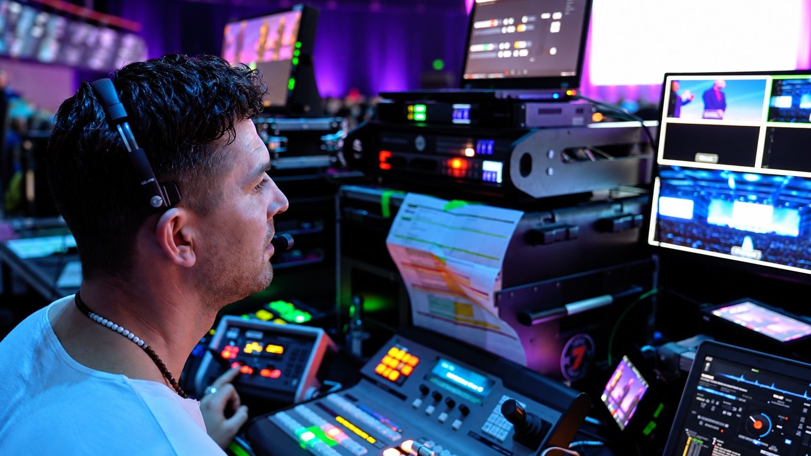 FORMAT54 Team bei der Technikprobe vor einem Event